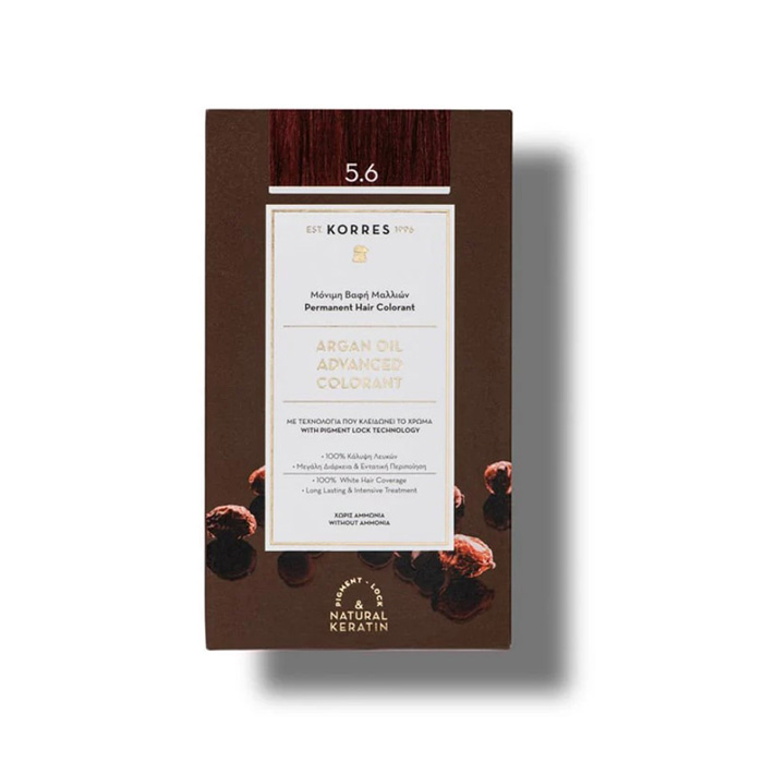 Korres Argan Oil Advanced Colorant 5.6 Καστανό Ανοιχτό Κόκκινο