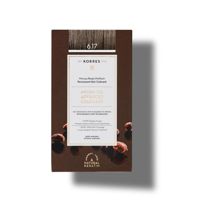Korres Argan Oil Advanced Colorant 6.17 Σκούρο Ξανθό Μπεζ