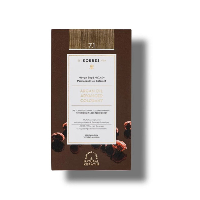 Korres Argan Oil Advanced Colorant 7.1 Ξανθό Σαντρέ