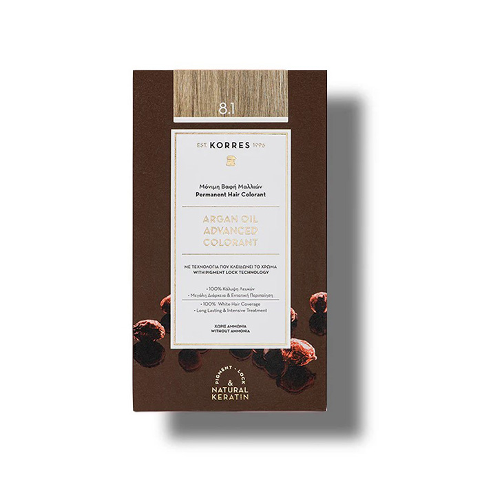Korres Argan Oil Advanced Colorant 8.1 Ξανθό Ανοιχτό Σαντρέ