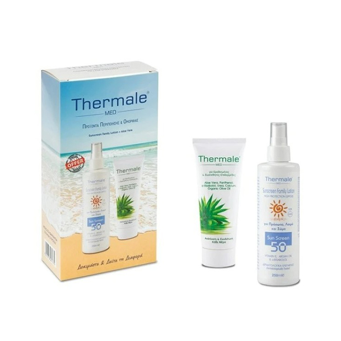 Thermale Med SET Sunscreen Family Lotion SPF50 250ml & Aloe Vera Cream 200ml