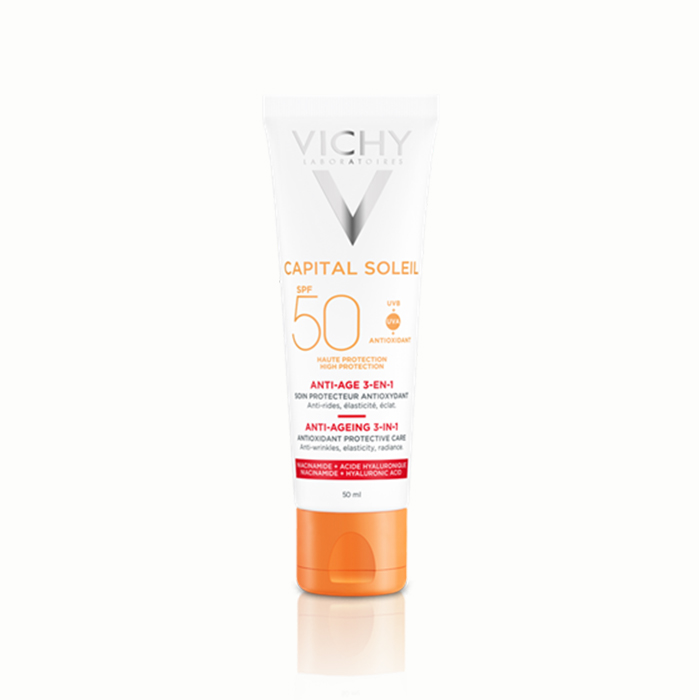 Vichy Capital Soleil Αντηλιακό κατά των Ρυτίδων 3 σε 1 SPF50