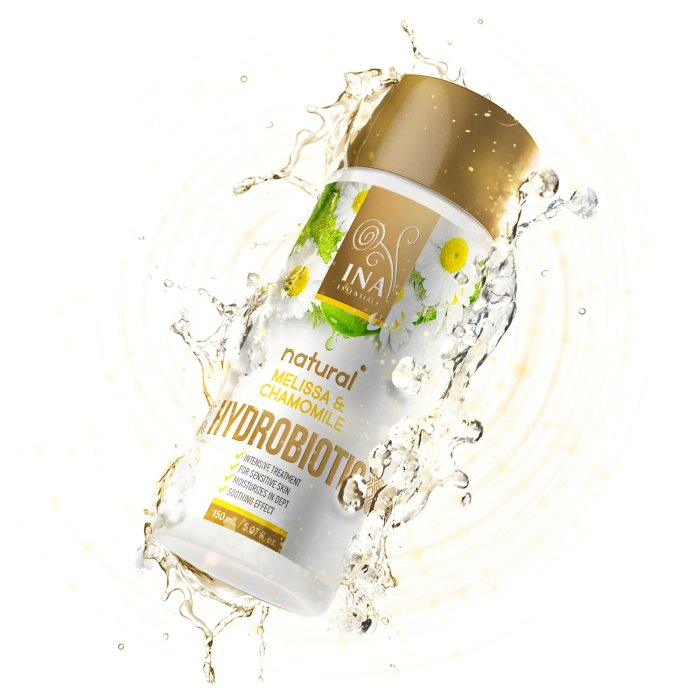 INA Essetnials-Hydrobiotic Melissa-Chamomile. Χαμομήλι, Μελισσόχορτο & Αλόη Βέρα. Εντατική καταπραϋντική φροντίδα για το ευαίσθητο δέρμα.