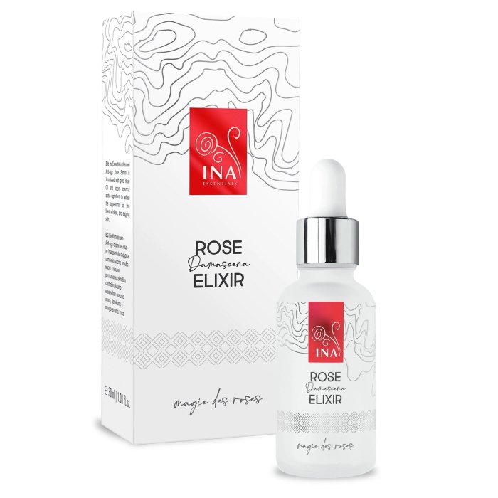 INA Essentials-Rose Elixir. Εντατικός αντιγηραντικός ορός προσώπου με βιολογικό έλαιο τριαντάφυλλου