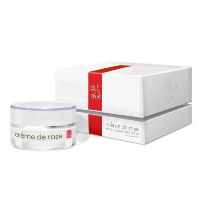 INA Essentials-Crème de rose. Ενυδατική Κρέμα Προσώπου με SPF30, εμπλουτισμένη με oργανικό αιθέριο έλαιο Τριαντάφυλλου.